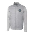 thumbnail image 2 of Men's Cutter & Buck  Gray New York City FC Stealth Hybrid Quilted Full-Zip Windbreaker Jacket, 2 of 3