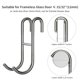 thumbnail image 3 of Ganchos para puerta de vidrio para ducha, paquete de 2, ganchos para puerta de ducha de acero inoxidable 304 plateados, colgador sin marco para baño, sin perforaciones, ganchos para toallas para traje, 3 of 5