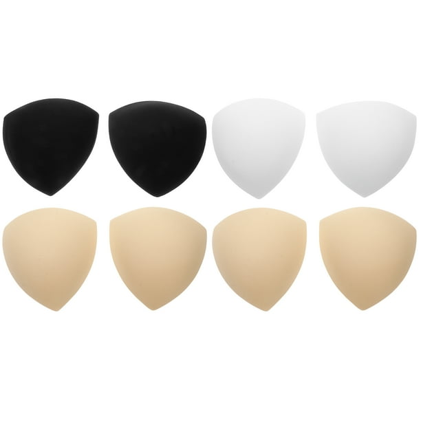 4 pares de almohadillas para sujetador, insertos para copas de sujetador, almohadillas deportivas para sujetador (negro, blanco, complexión)