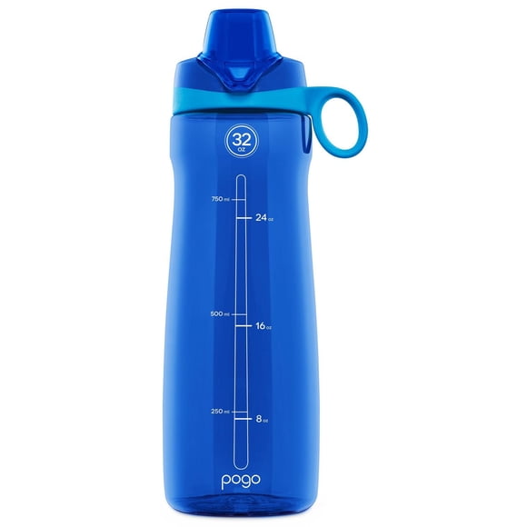 Pogo Botella de Agua con Tapa deslizable, de plástico sin BPA, 532.32 ml, Azul