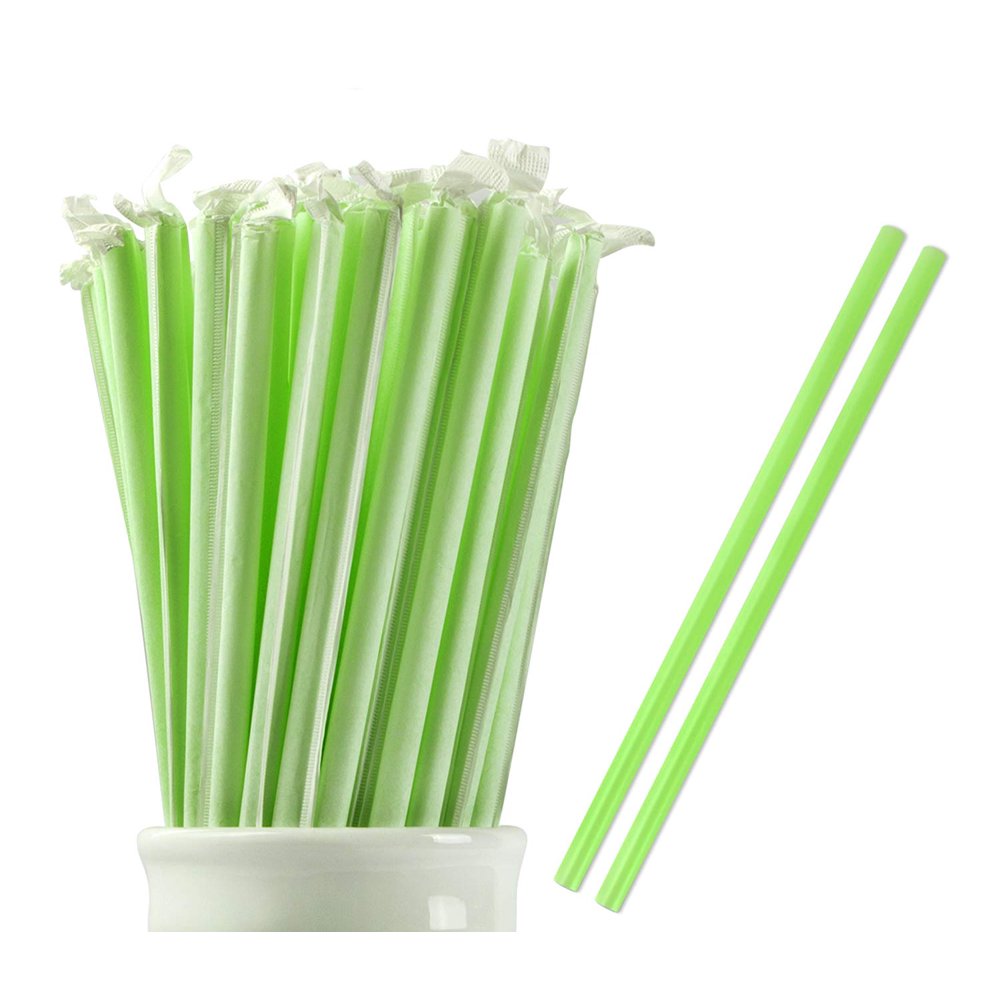 100 Compostable Smoothie Straws 9 Inch Long Wide Drinking Straw Eco