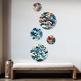 thumbnail image 2 of Designart "Elements Of Water" Abstract Round Wall Art Set Of 5 - Blue Coastal Living Room Wall Metal Art Set, 2 of 6