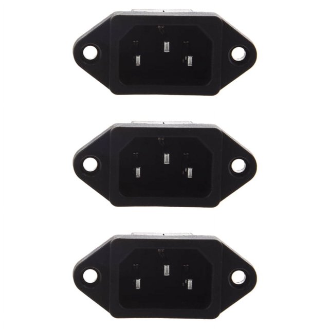 Conector de entrada de alimentación para panel PCB, 3 conectores macho IEC 320 C14 de 3 pines