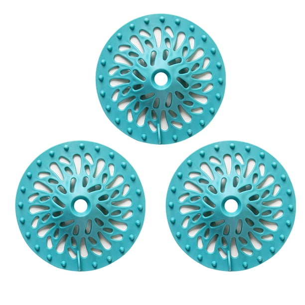 Filtro anticabellos para fregadero de cocina y baño (3 unidades) | Recogedor de pelos flexible de caucho termoplástico con forma de volcán | Tapa de drenaje antideslizante para bañera, lavandería y