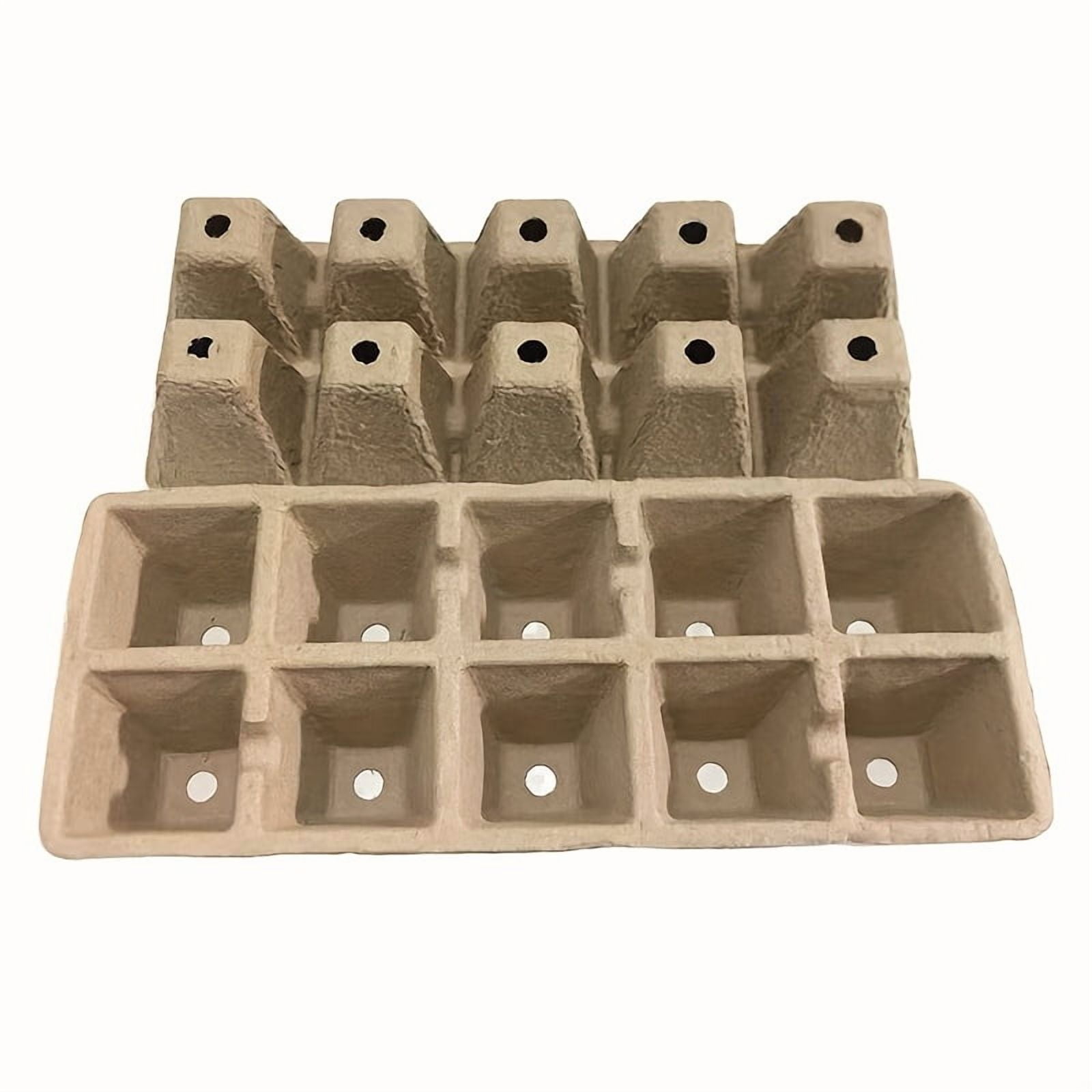 Fanruina 100 Paper Peat Flower Pots Seed Culture Trays Retro Style with 50 Labels and Tools for Planting Germination Starter Kit