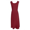 thumbnail image 3 of Women's Summer Tank Midi Dress With Pockets Sleeveless A Line Dress Casual Floral T Shirt Dress Flowy Beach Swing Dress for Women Turtleneck Dress Womens Casual Long Dresses All Summer Dresses Casual, 3 of 4