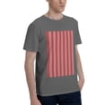 thumbnail image 2 of Bingfone Stripes Red White Men'S Loose Fit Short-Sleeve Pocket T-Shirt, 2 of 7