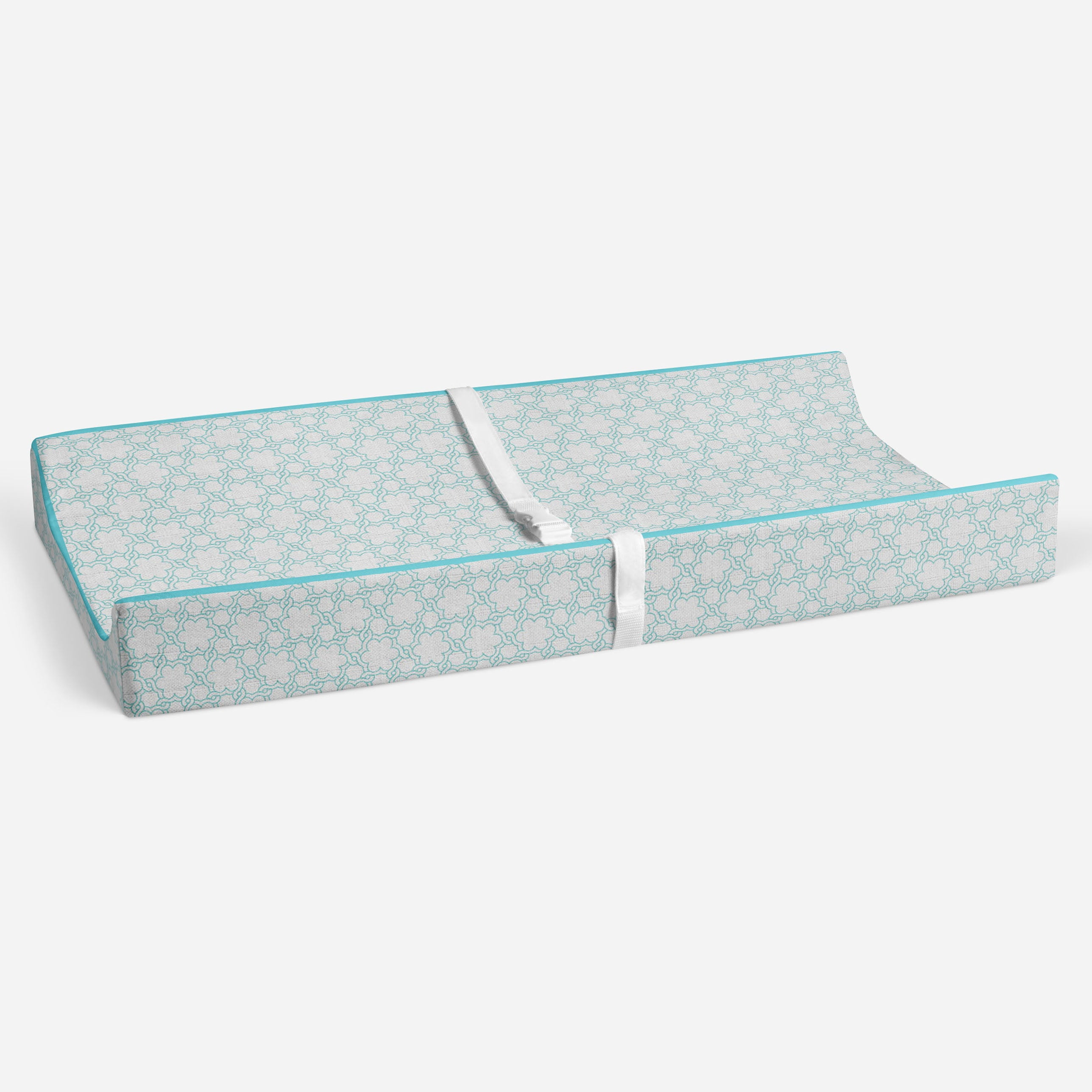 Floral Aqua Quilted Muslin Changing Pad Cover
