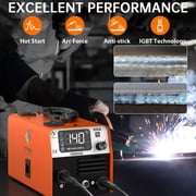 HITBOX HBM200 3-in-1 MIG and Lift TIG Welder, 140A Gasless Flux Core Wire Feed, 110V Portable IGBT Inverter with LED Display