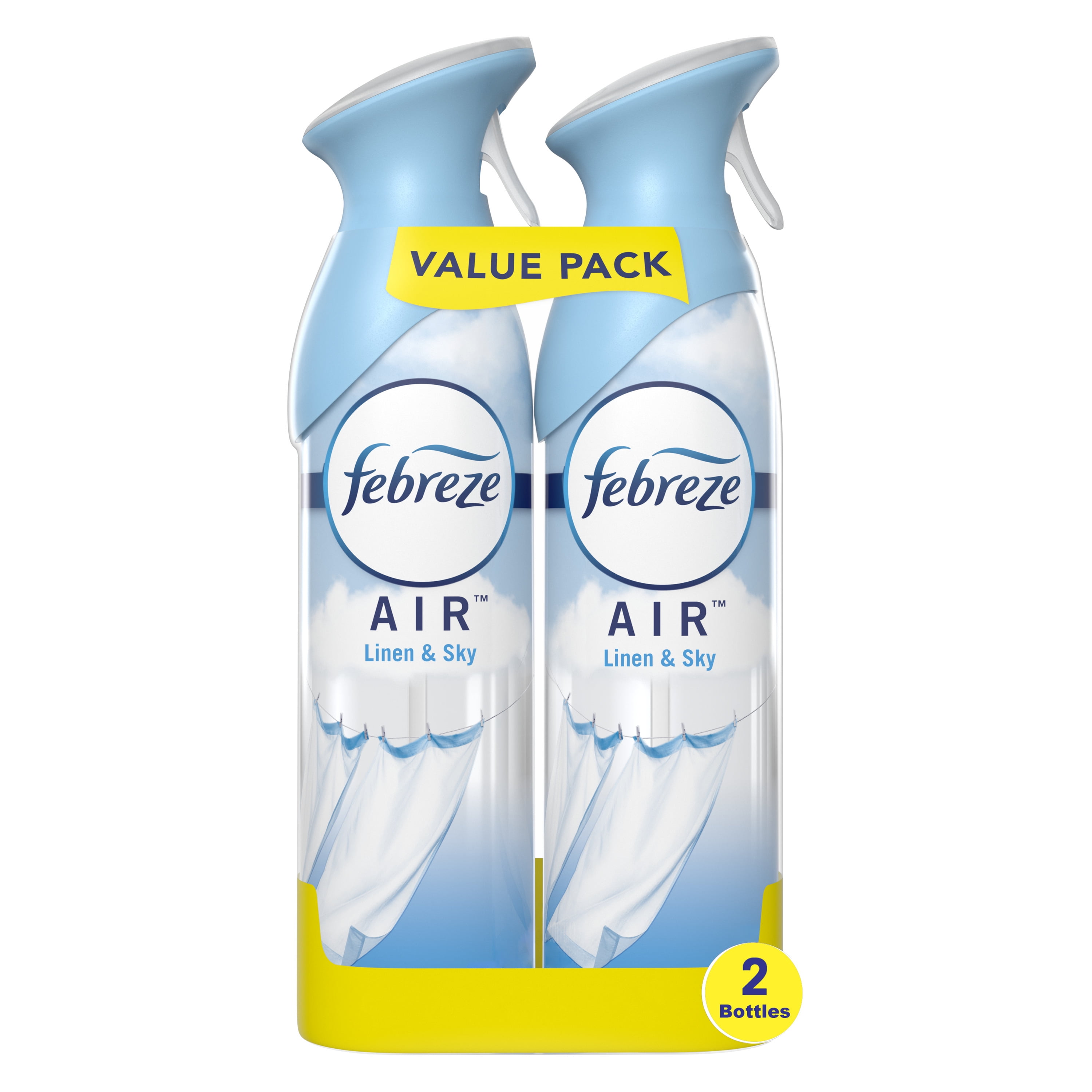 Febreze Odor-Fighting Air Freshener, Linen & Sky, Pack of 2, 8.8 oz