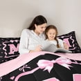 thumbnail image 4 of Erosebridal Black Pink Bow Twin Bedding Sets 7-Piece for Girls, Cartoon Letter M Bedding Comforter Set, 4 of 7