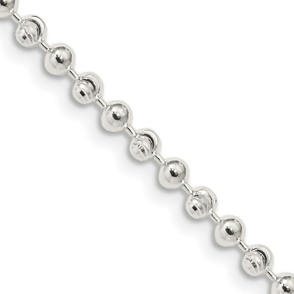 Auriga Fine Jewelry 925 Sterling Silver 3 mm Fancy Beaded Chain Necklace for Women 18"