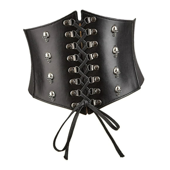 Cinturón de cuero PU perfecl para mujer ancho con cordones 70 cm x 18 cm