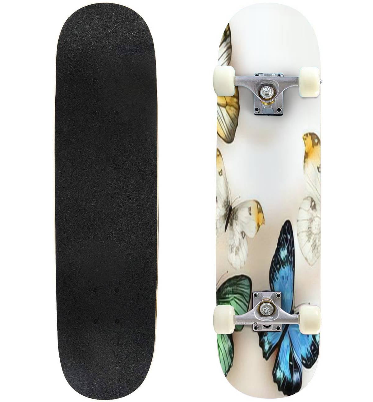 with detailed butterflies in vintage style Outdoor Skateboard ...