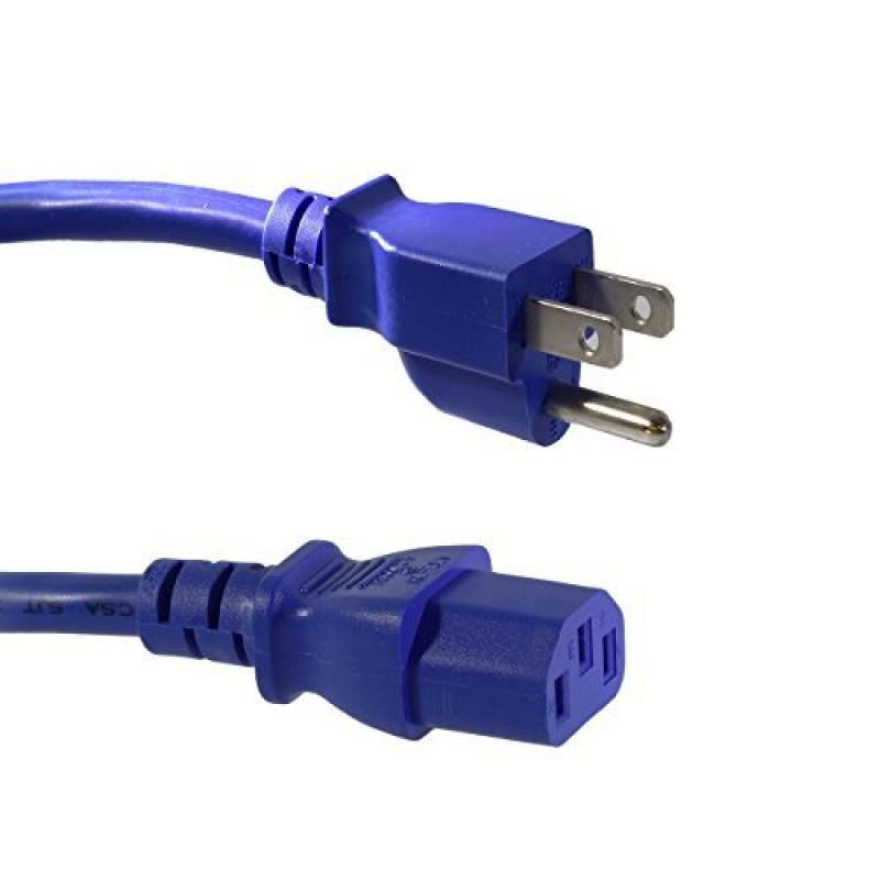 Omnigates 10ft AC Power Cord for Wall to PC/Monitor/Printer NEMA5-15P to IEC320-C13 Connector Cable 18AWG SJT 10A 125V Blue Omnigates 10ft AC Power Cord for Wall to PC/Monitor/Printer NEMA5-15P to IEC320-C13 Connector Cable 18AWG SJT 10A 125V Blue