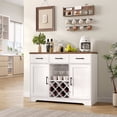 thumbnail image 6 of Modern Farmhouse Buffet Sideboard Cabinet, Barn Doors Storage Cabinet with Drawers and Shelves, Wood Coffee Bar Cabinet with Storage for Dining Room, Kitchen, Living Room, 6 of 8