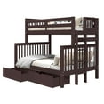 thumbnail image 2 of Bedz King Bunk Beds Twin over Full Mission Style with End Ladder and 2 Under Bed Drawers, Dark Cherry, 2 of 9