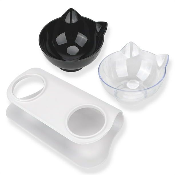 Methold Cuenco para mascotas antideslizante, contenedor de agua potable inclinado de 15 ° con soporte elevado, protección para la columna vertebral, Suministros para gatos 2 Tazón Tipo 6 Methold PT000726-06