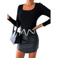 thumbnail image 4 of Julycc Womens Long Sleeve Pearl Blouse Shirt Irregular Flowy Tops, 4 of 4