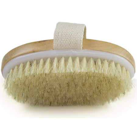 Dry Skin Body Brush - Improves Skin's Health And Beauty - Natural Bristle - Remove Dead Skin And Toxins Cellulite Treatment