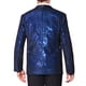 thumbnail image 3 of CHAQUETAS DE TRAJE DE HOMBRE INSPIRE CHIC con lentejuelas brillantes metálicas de argyle y cuadros 2XL Azul, 3 of 5