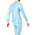 thumbnail image 6 of Men's Slim Fit 2-Piece Suit Set, Business Blazer Jacket and Dress Pants, Formal Wear For Wedding Party and Special Occasions,Sky Blue,4XL, 6 of 6