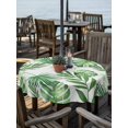 thumbnail image 2 of Outdoor Tablecloth with Umbrella Hole for Patio/Picnic/Party/Camping, Summer Botanical Waterproof Table Cloth Round Cover Washable, Monstera Palm Leaves Green (Dia 54"), 2 of 8