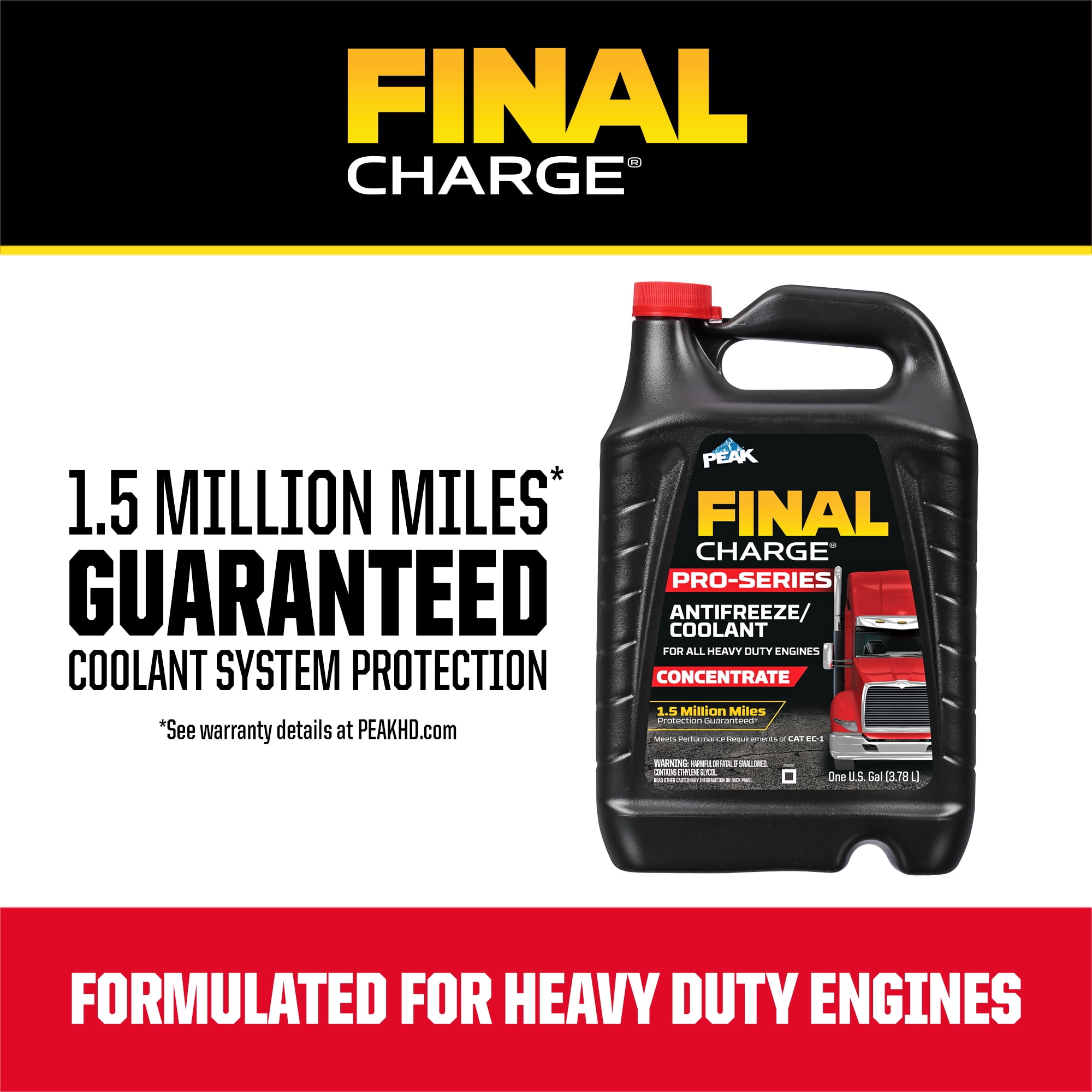 (4 pack) FINAL CHARGE® PRO-SERIES 50/50 Pre-Diluted Extended Life Antifreeze & Coolant for Heavy Duty Vehicles