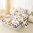 thumbnail image 2 of Homewish Cowboy Boots Twin Sheets,Vintage Sunflower Cactus Bedding,Brown Navy,3-Piece,1 Fitted Sheet and 1 Pillowcase, 2 of 6