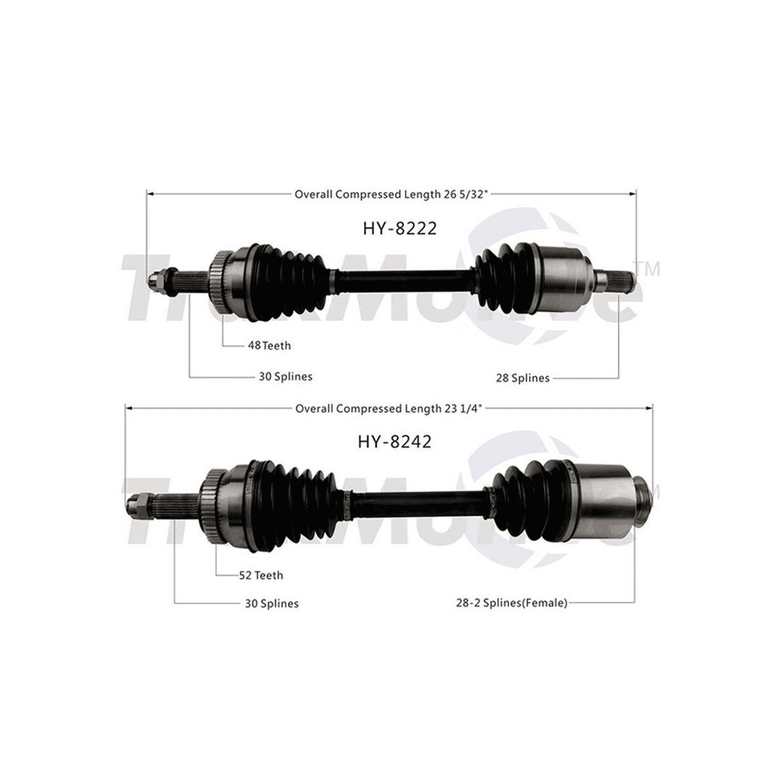 TrakMotive Front CV Axle CV Joint Shaft Assembly Assembly For Hyundai