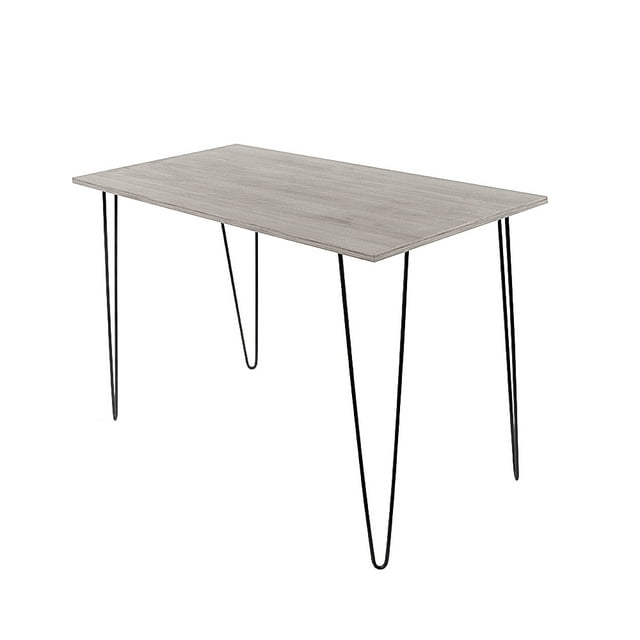 CASA FERRO Escritorio Retro minimalista, el más elegante. Estructura de acero negro horneado y acabado de MDF - Acero Negro MDF color Gris CASA FERRO Escritorio Industrial Moderno