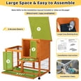 thumbnail image 4 of COZIWOW Wooden Rabbit Hutch Hamster Habitat Bunny House Outdoor w/ 4 Casters 2 Cleaning Trays, 4 of 24
