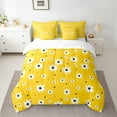 thumbnail image 2 of Manfei Floral Daisy 7 Pieces Bedding Comforter Set for Teens Boys Girls,Black Polka Dots Full Bedding Set Lightweight,Chic Flower Fitted Sheet Flat Sheet,Lightweight Room Decor,Reversible, 2 of 8