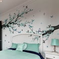 thumbnail image 3 of HongHeng Blue Flower Wall Stickers - Large Removable Tree Branch Wall Decals with Flying Birds - DIY Peel and Stick Wall Art for Nursery, Kids Bedroom, Classroom Decor (76x65 Inch), 3 of 5