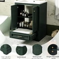 thumbnail image 4 of 24-inch Green Bathroom Vanity with Soft Closing Drawers | Store Bathroom Essentials Securely | Create a Quiet and Tidy Bathroom Setting, 4 of 5