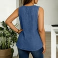 thumbnail image 6 of Sevevn Women's Plus Size Denim Tank Tops Sleeveless Round Neck Tunic Blouses Casual Loose Fit Flowy Hem Summer Shirts Blue 4XL, 6 of 8