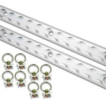 Aluminum 8 Feet L-Track Powder Coated (2) and Stud with Stainless Steel Ring (8) Tie Down System for Enclosed Trailers and Cargo Vans