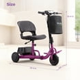 thumbnail image 4 of Ultra-Lightweight Foldable Mobility Scooters for Seniors & Adults,All Terrain Mobility Scooter with 300lbs,Sunderwell Electric Wheelchair Strong Device for Travel,2 Batteries,Variable Speed(Purple), 4 of 9