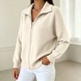 thumbnail image 5 of KICILVS Sweater Jacket for Women Full Zip Collared Ribbed Cuffs Knit Coat Plain Casual Fall Winter Trendy Outerwear, 5 of 5