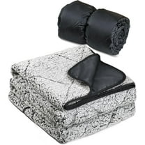 Tirrinia Waterproof Outdoor Blanket with Sherpa Lining, Sports, Picnic, Concerts, Pet,60” x 80”