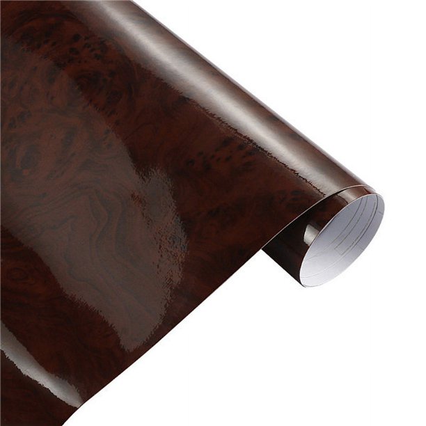 Pegatina para coche con película de veta de madera brillante, pegatina para carrocería de coche, película que cambia de color, pegatina de PVC para coche, pegatina marrón para carrocería de