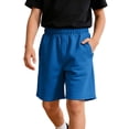 thumbnail image 3 of Liyamei Boys Solid Color Athletic Shorts with Elastic Waist for Summer Play Size 5-14,Blue, 3 of 6