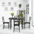 thumbnail image 5 of Costway 5 Pcs Modern Dining Table Set 4 Chairs Steel Frame Home Kitchen Furniture Black, 5 of 9