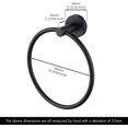 thumbnail image 5 of Bathroom Hardware Set Matte Black Stainless Steel Towel Bar Ring Holder Wall Mounted Rustproof, 5 of 8