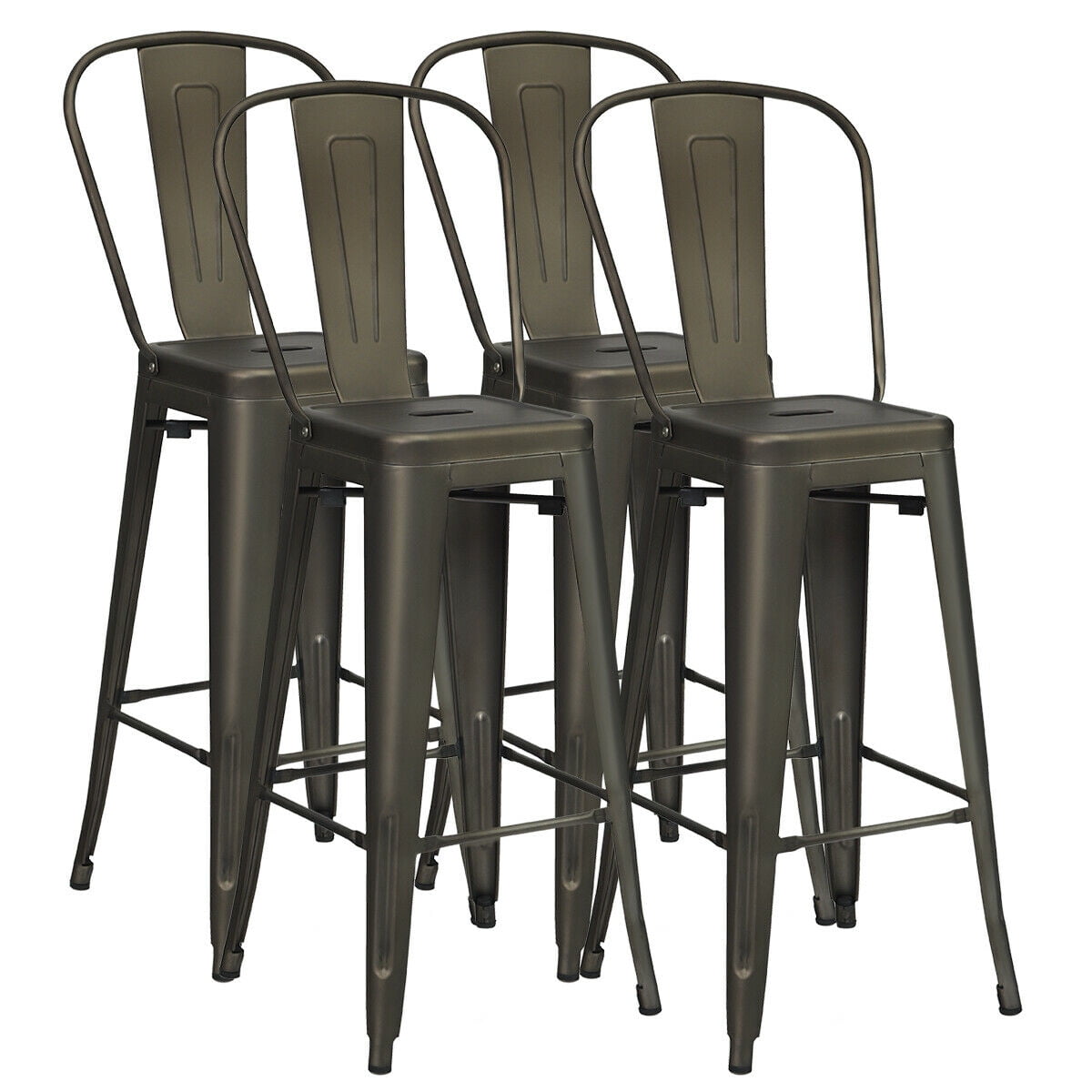 Industrial Bar Stools Black Steel, 30 Inch Bar Stools With Back