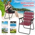 thumbnail image 6 of Topbuy Foldable Camping Chair with Heavy Duty Metal Frame, Red/Black Webbed, 6 of 7