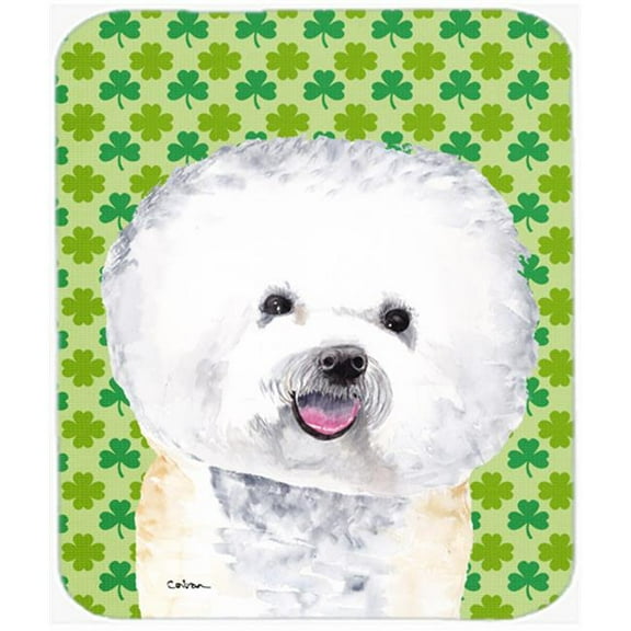 Bichon Frise St. Patricks Day Shamrock Portrait Mouse Pad, Hot Pad or Trivet