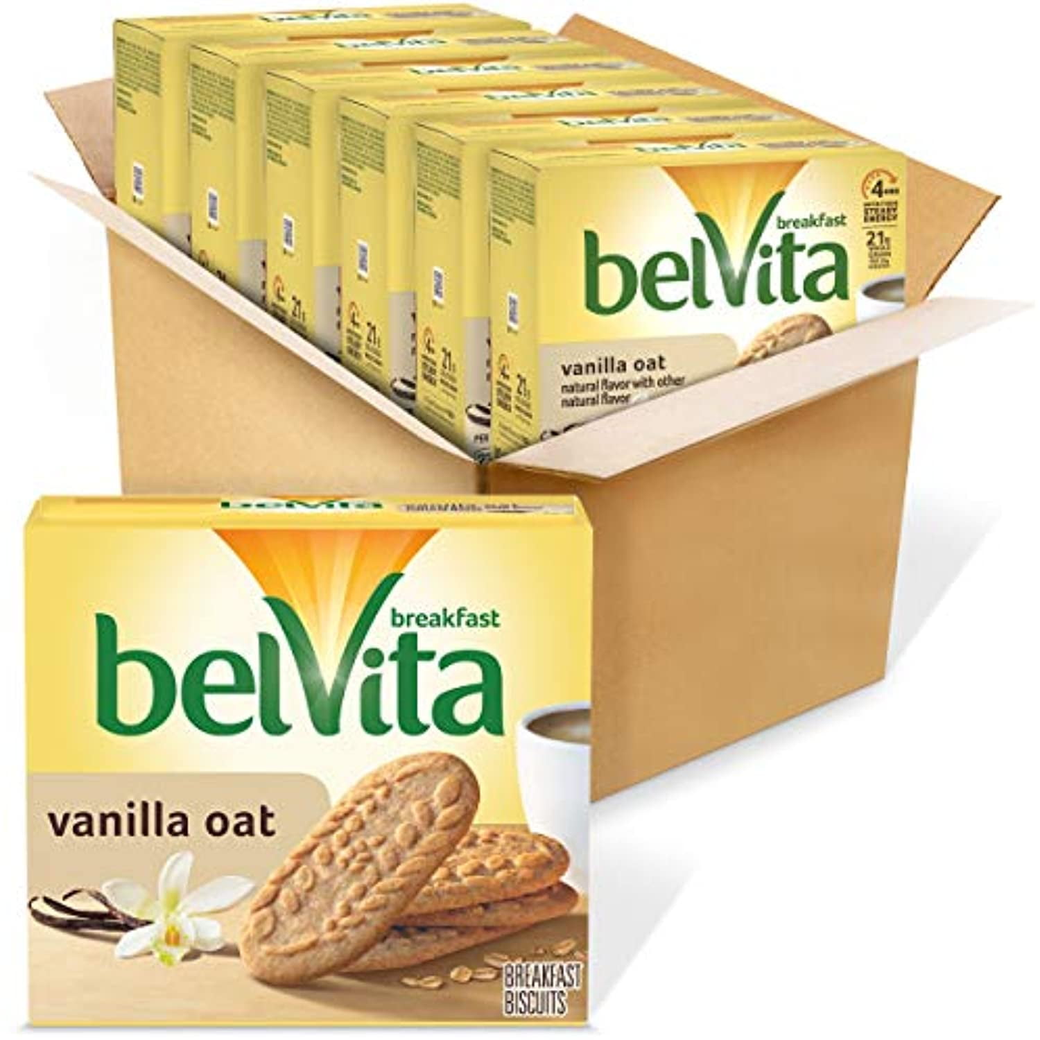Belvita Breakfast Biscuits, Vanilla Oat Flavor, 30 Packs (4 Biscuits