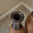 thumbnail image 3 of Hand-Woven PVC Rattan Vases Set of 3,GreyBrown and Beige Striped Floor Vases for Home Decor, 3 of 7
