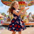 thumbnail image 6 of Ulanda Girls July 4th Dress Red White Blue Toddler Patriotic Outfit American Flag Sundress 2-8 Years (Blue, 4-5 Years), 6 of 6